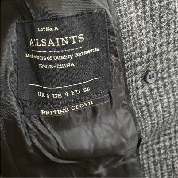 All Saints 100% wool trench jacket - Picture 7 of 15
